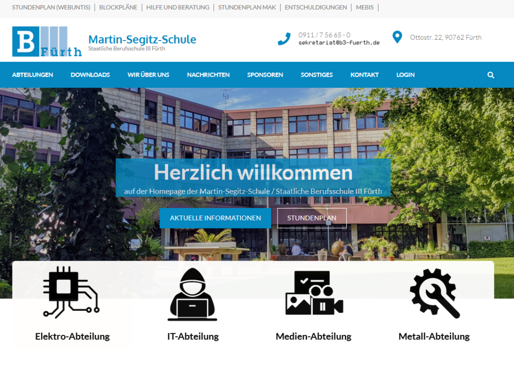 Screenshot neue Homepage